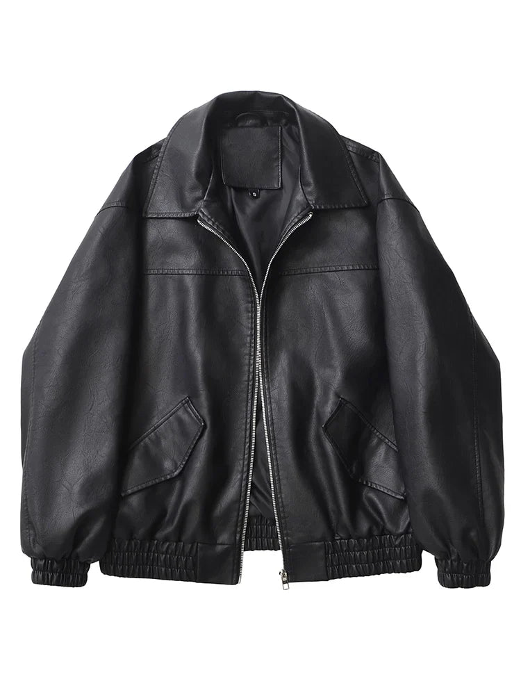 Retro Moto Faux Leather Jacket